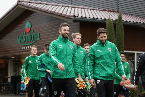 Voetbal trainingskamp in Aparthotel Delden, hof van Twente, Nederland\